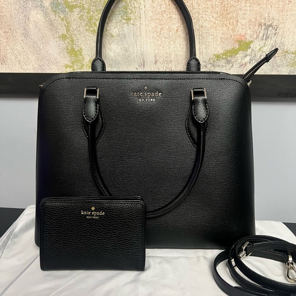 kate spade Handbags - Kate Spade Darcy Black Leather Tote Bag & Wallet